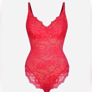 Amazon Red Lace Shapewear Bodysuit